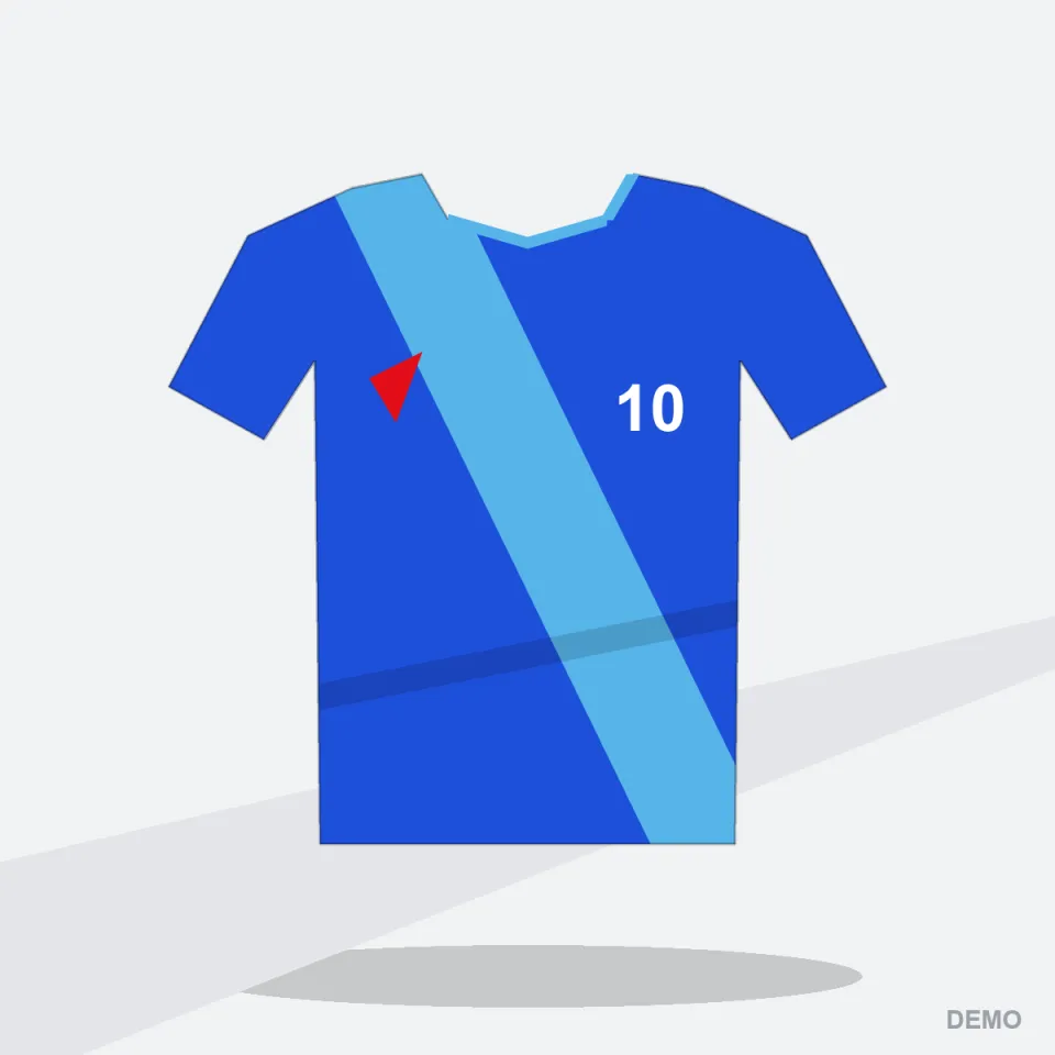 Camiseta de Fútbol RX-102 Azul Eléctrico — vista frontal