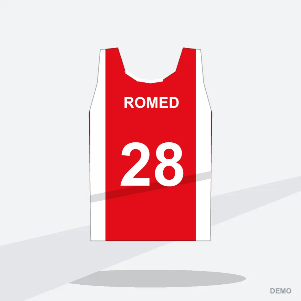 Uniforme de Básquet BX-302 Rojo Clásico — espalda con nombre y número