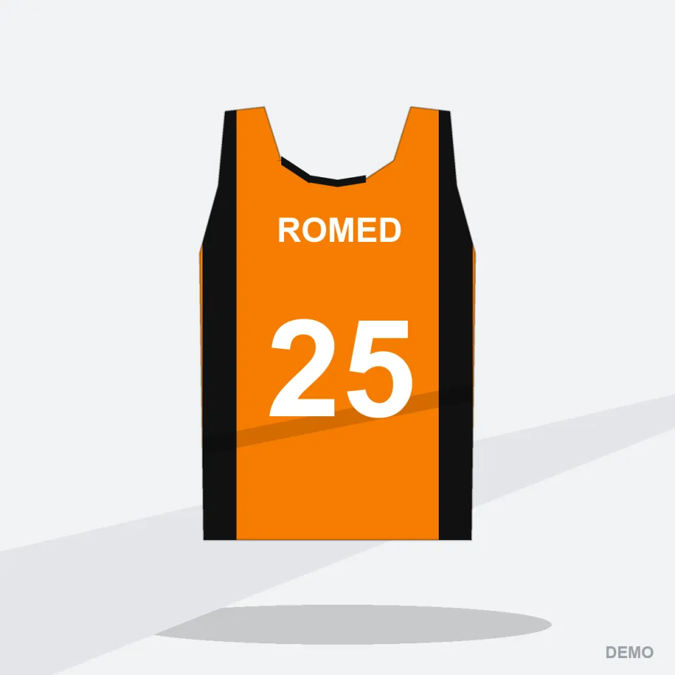 Uniforme de Básquet BX-301 Naranja Fuego — espalda con nombre y número