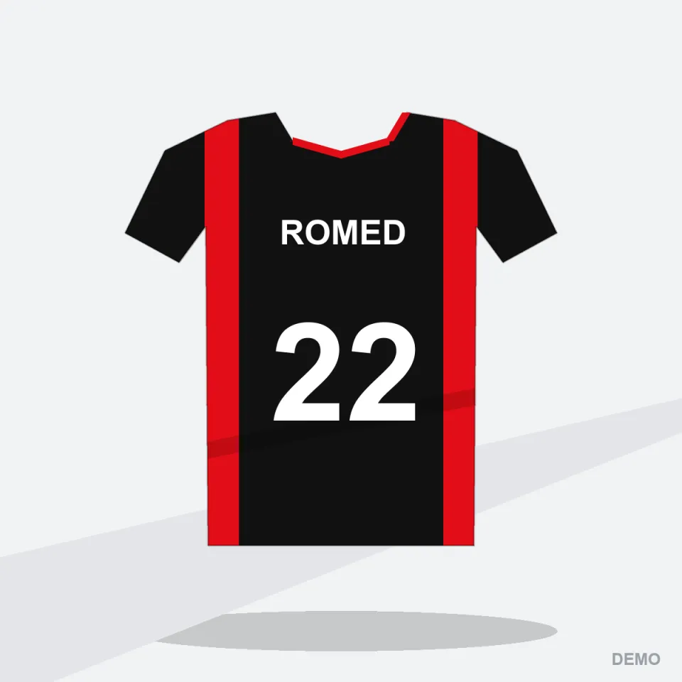 Camiseta de Vóley VX-203 Negro Impacto — espalda con nombre y número
