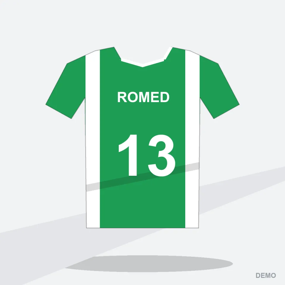 Uniforme de Fútbol RX-103 Verde Selva — espalda con nombre y número