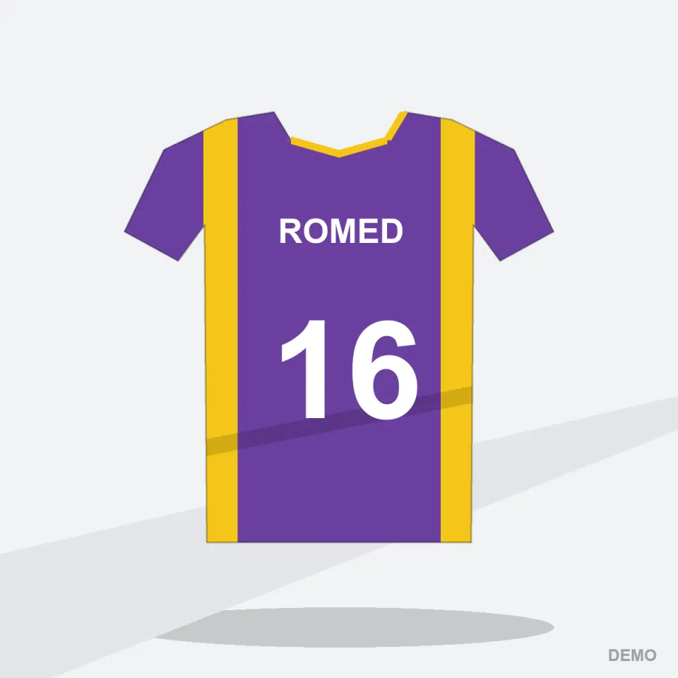 Camiseta de Vóley VX-201 Morado Neón — espalda con nombre y número